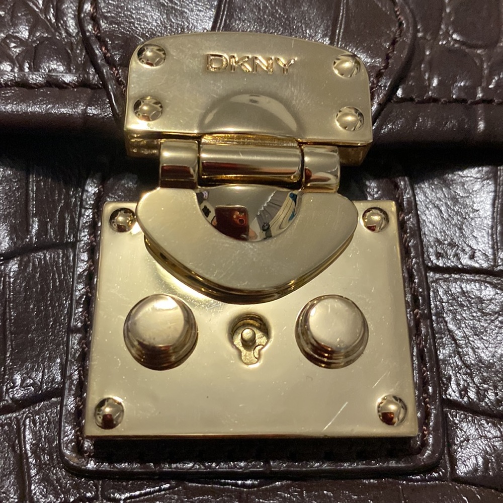 DKNY Brown Baguette Clutch - Picture 2 of 7